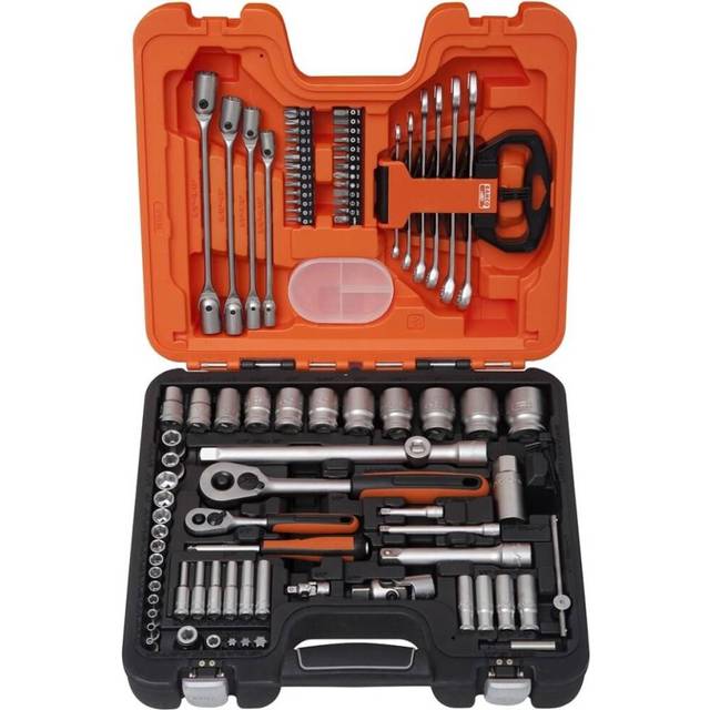 BAHCO Topnyckelsats 1/4" och 1/2", 91 delar toppar, ratt, förlängningskardanled, bitstip, ledat handtag