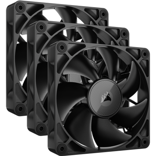 CORSAIR iCUE LINK RX120 120 mm PWM-Fläktar med iCUE LINK System Hub - Magnetiskt Kupollager - Trepack - Svart
