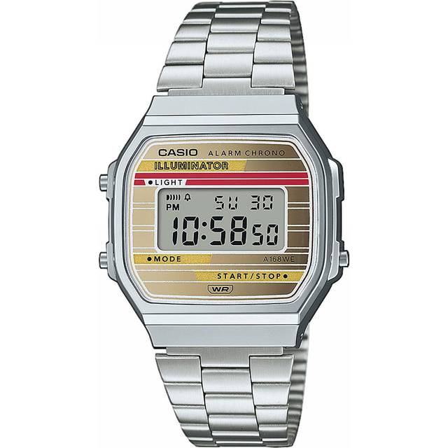 Casio Vintage Red & Cream Digital Watch A168WEHA-9AEF - Silver