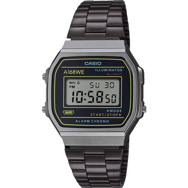 Casio Vintage Heritage Colors Stainless Steel Black Dial Quartz A168WEHB-1A Unisex Watch