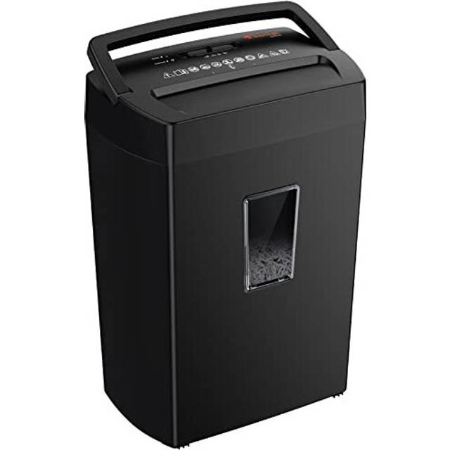 Bonsaii 12-Sheet Cross Cut Paper Shredder, 10-Minute 21L Home Office Heavy Duty Shredder for Paper, Credit Card, Mails, Staples, with Transp