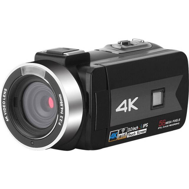 (Silver gray) Zoom 4K Video Camera Camcorder for Youtube Live Broadcast IR Night Vision HD DV Video Recorder 5-axis Image Stabilization Anti-shake