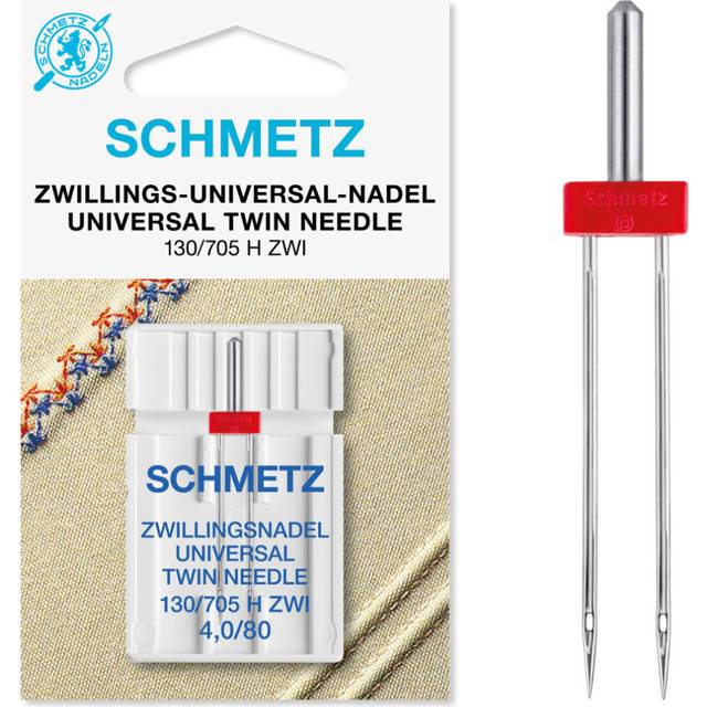 Schmetz Twin Sewing Machine Needle, Size 4.0/80