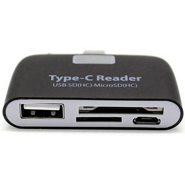 Multifunction Memory Card Adapter USB 3.1 Type C USB-C TF SD OTG Card Reader for Mac Book Phone Tablet black