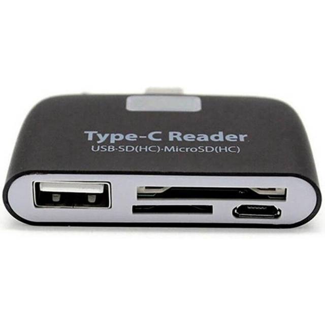Multifunction Memory Card Adapter USB 3.1 Type C USB-C TF SD OTG Card Reader for Mac Book Phone Tablet black