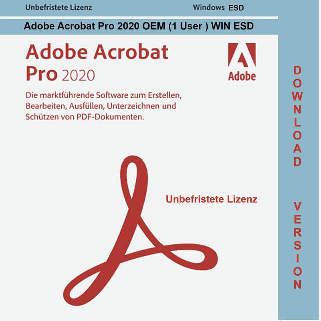 Acrobat Pro 2020 Windows ML OEM ESD   1 PC  (Download)