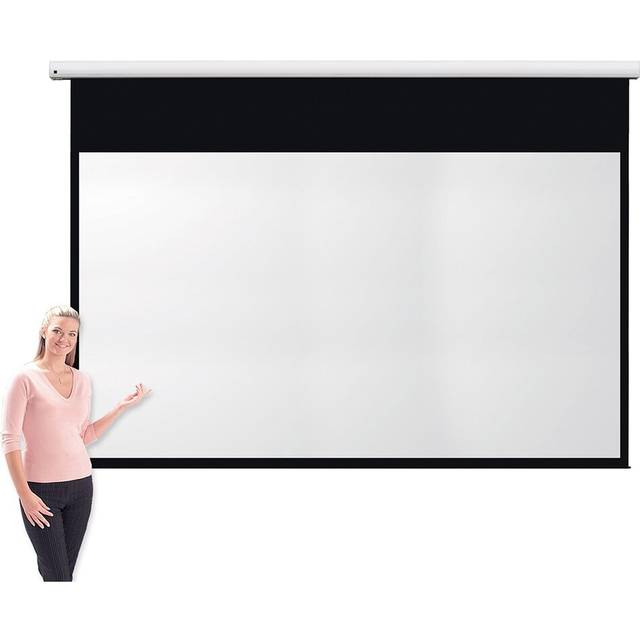 Pro Channel Fix White Electric Projection Screen (171.4cm H x 304.8cm W)
