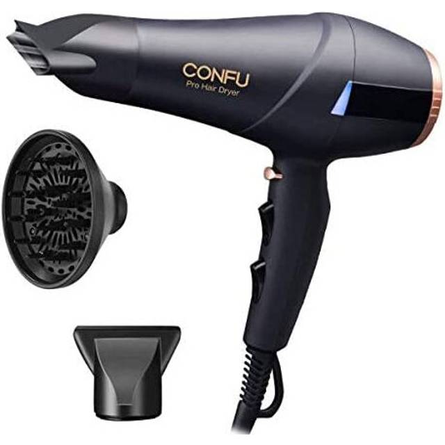 Professional 2300W Hair Dryer with Diffuser Concentrator Set, CONFU Ionic Powerful Salon Hairdryer AC Motor Fast Dry Blow Dryer with 2 Speed 3 Heat