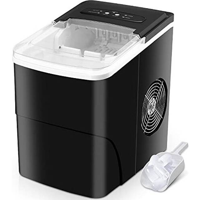 Ice Maker Machine, Portable 2 Sizes Ice Maker 9 Cubes in 6 Min 1.2L - Black - One Size