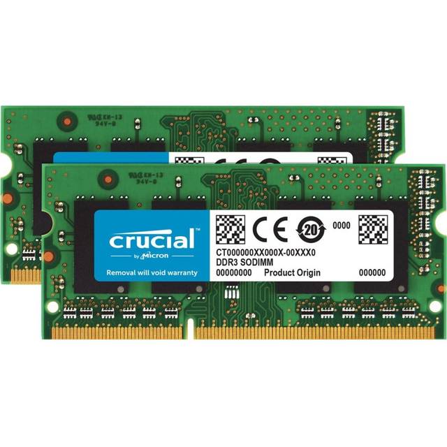 Crucial RAM CT2KIT51264BF160BJ 8 GB Kit (2 x 4 GB) DDR3 1600 MHz CL11 laptopminnessats