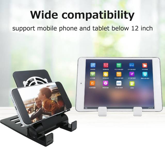 Foldable Mobile Phone Tablet Cooling Stand Multi-gear Adjustable Phone Stand with Cooling Fan Low white