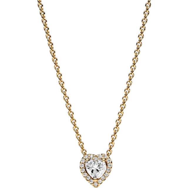 Pandora Sparkling Elevated Heart Collier Necklace - 45cm - Gold