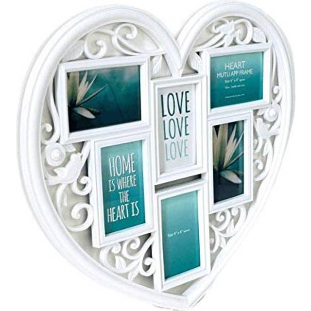 Lewis's Wall Picture Photo Frame Heart Shaped White | TJ Hughes
