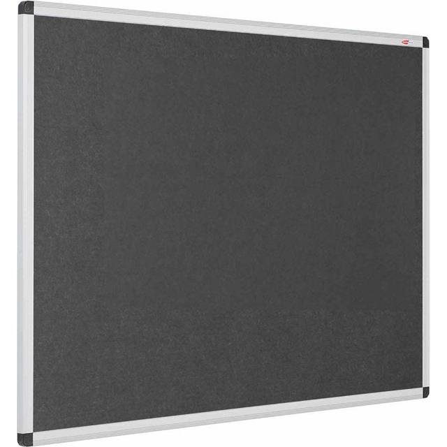 Metroplan Eco-Colour Aluminium Framed Flame Resistant Noticeboard 600 x 900mm, Charcoal