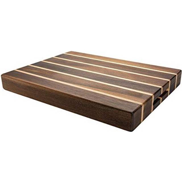 Rockingham Forge Extra Thick Multi-Wood Rectangular Chopping Board, Carbonized Acacia & Rubber Wood, 45 X 35 X 4.5 Cm (40cm L x 30cm W)