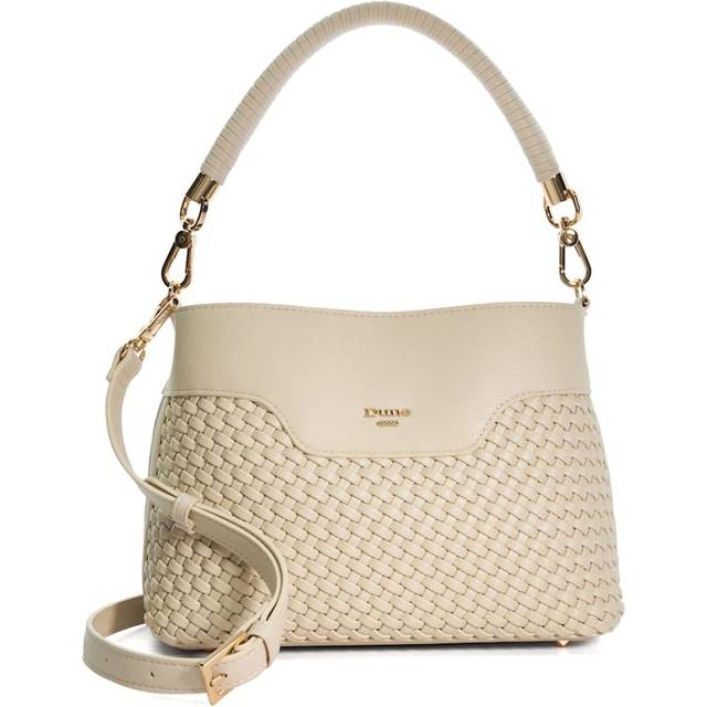 Dune Womens Ecru-synthetic Dinidelphi Medium Woven Faux-leather Shoulder Bag 1 Size - ECRU-SYNTHETIC