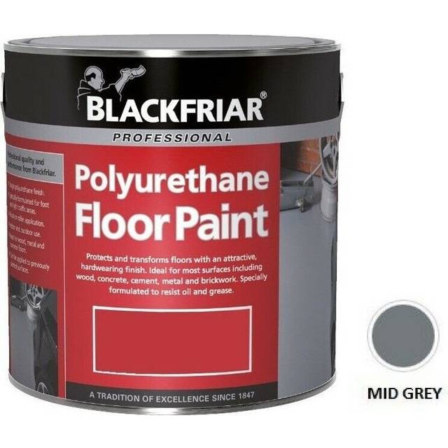 Blackfriar Polyurethane Floor Paint - Hard Wearing - Mid Grey - 2.5 Litre