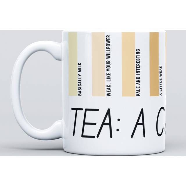 Tea - A Colour Guide Large Heavy Duty Ceramic Novelty Funny Coffee Mug, Cup For Men & Women, Girls & Boys â Gift For Birthday, Leaving, Teacher, Chr - White (325ml)