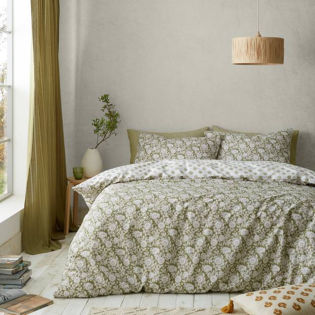 Pineapple Elephant Tangier Floral Duvet Cover Set - Olive - Single