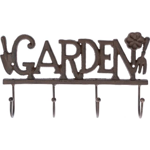 Brown Cast Iron Decorative ‘Garden’ Wall Mounted with Hooks
