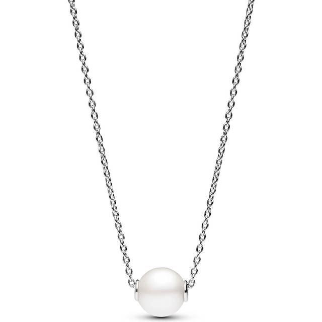 Pandora Treated Freshwater Cultured Pearl Collier Silver Necklace - 45cm