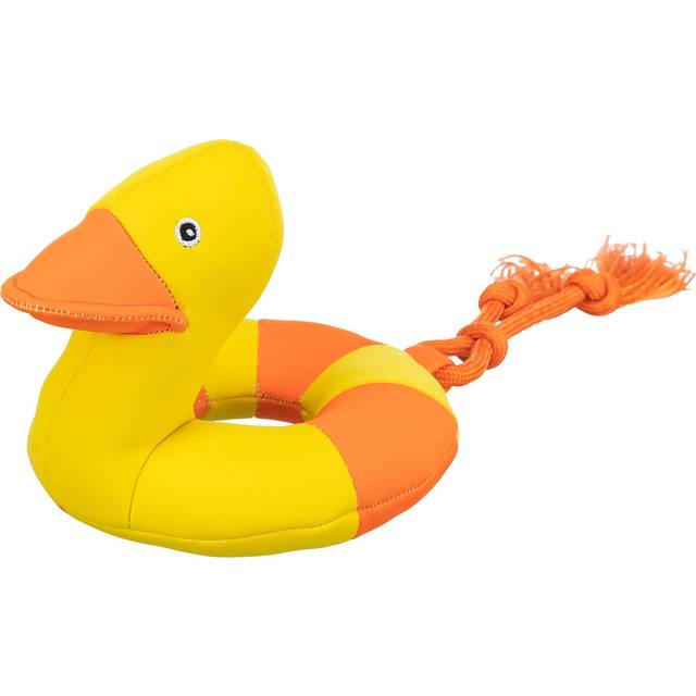 Trixie Aqua Toy anka på rep - L 36 x B 20 x H 14 cm - Orange/Gul