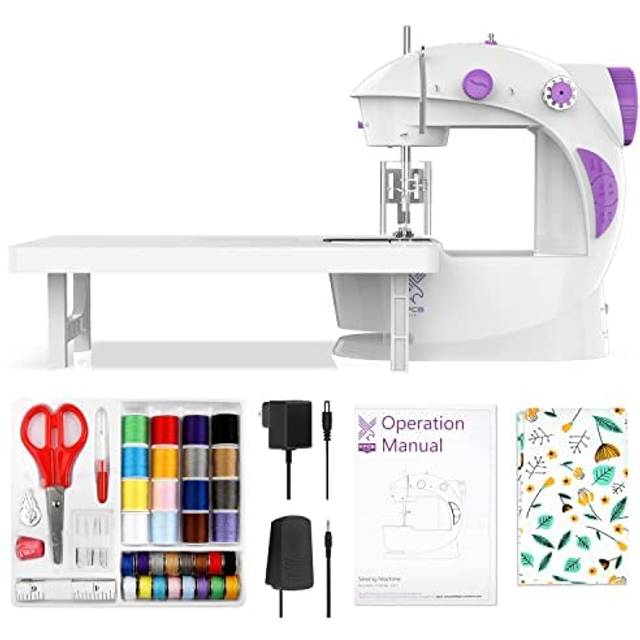 Mini sewing machine for beginners, electric sewing machine with 42pcs sewing kit