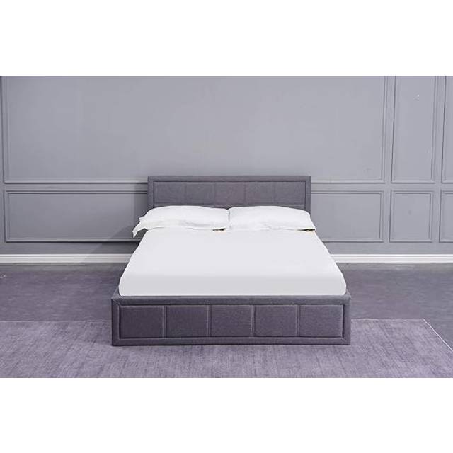 Grey Linen Ottoman Bailey Bed Frame With Storage And Optional Mattress! | Wowcher