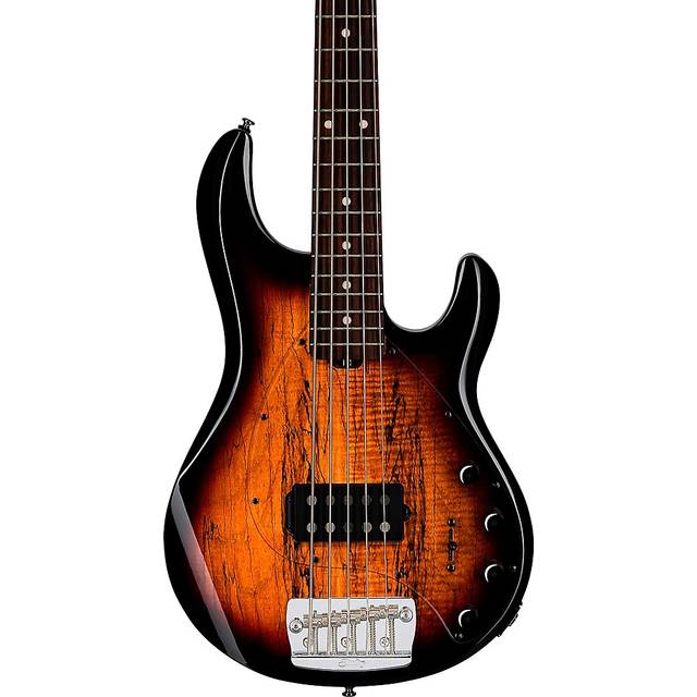 Sterling by Music Man StingRay Ray35 Spalted Maple 3-Tone Sunburst 5-String Electric Bass Guitar