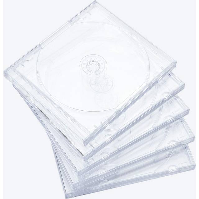 Maxtek 10.4 mm Standard Single Clear CD Jewel Case with Assembled Clear Tray  10 Pack