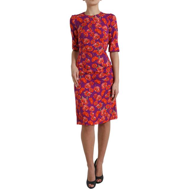 Vibrant Floral Silk Charmeuse Dress - IT36|XXS - Multicolor