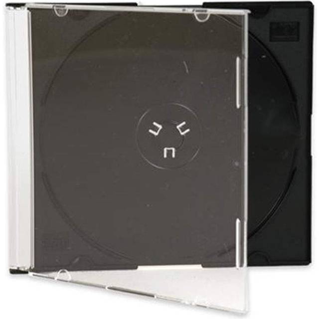 Maxtek Ultra Thin 5.2mm Slim Clear CD Jewel Case with Built in Black Tray  100 Pack.