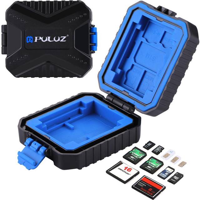 PULUZ Memory Card Reader USB SD CF TF Reader with OTG Fuction & Slots Waterproof Storage Box PU5001