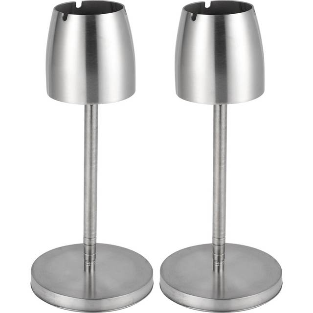 2X Stainless Steel Telescopic Ashtray Floor Standing Ash Tray Ashtray Portable Metal Windproof Ashtray Accessories