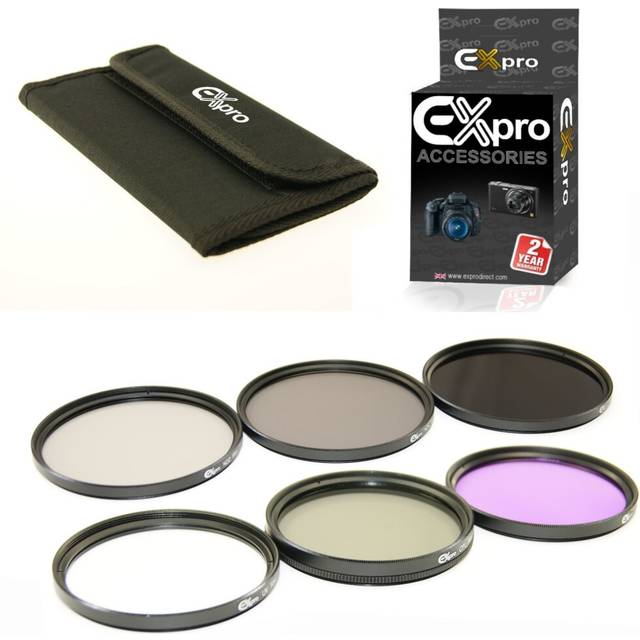 Ex-Pro 72mm ND, FLD, UV, CPL 6 Piece Filter Kit with Case, ND2, ND4, ND8