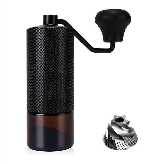 Manual Coffee Grinder, Premium CNC Stainless Steel Conical Burr Mill for French Press/Espresso/Turkish - Double Bearing
