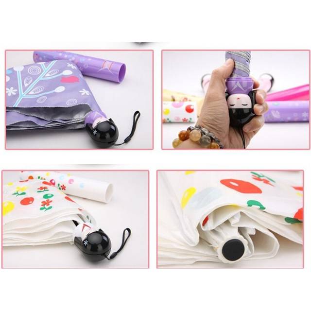 (??) Cute Japanese Kimono Geisha Doll Folding Umbrella Anti UV RAIN Umbrella Unique