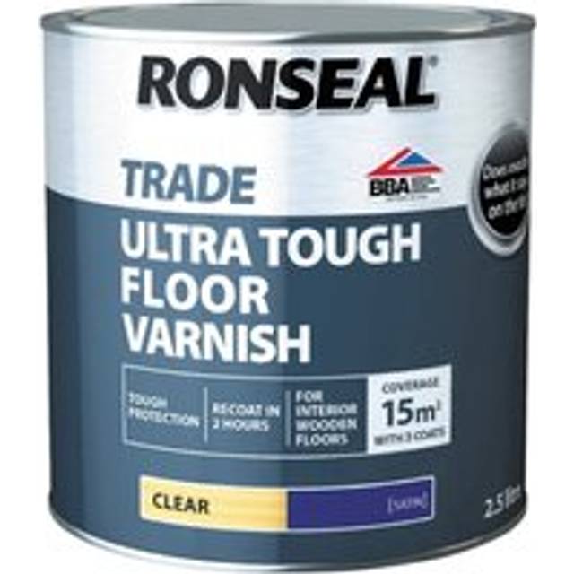 Ronseal Trade Ultra Tough Floor Varnish Satin 2.5L - Clear