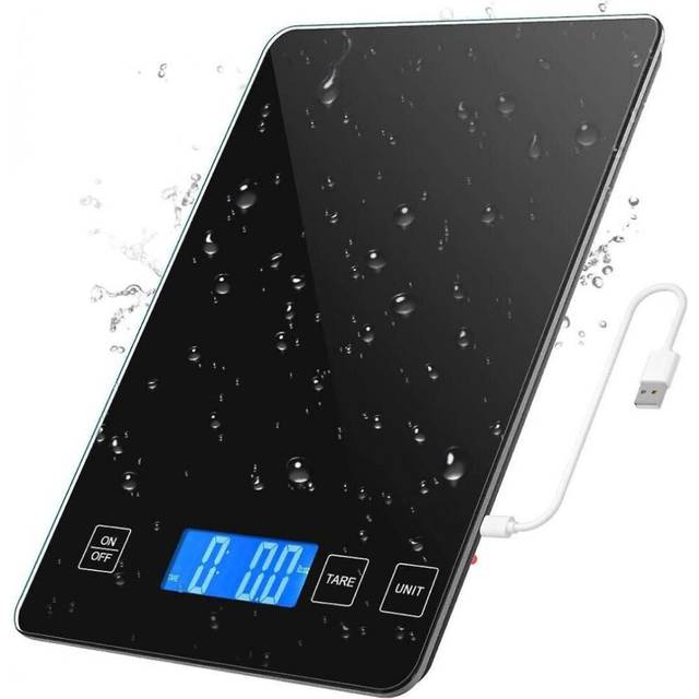 Digital Kitchen Scale 1g 10kg Food Scale Waterproof Tempered Glass Platform High Accuracy