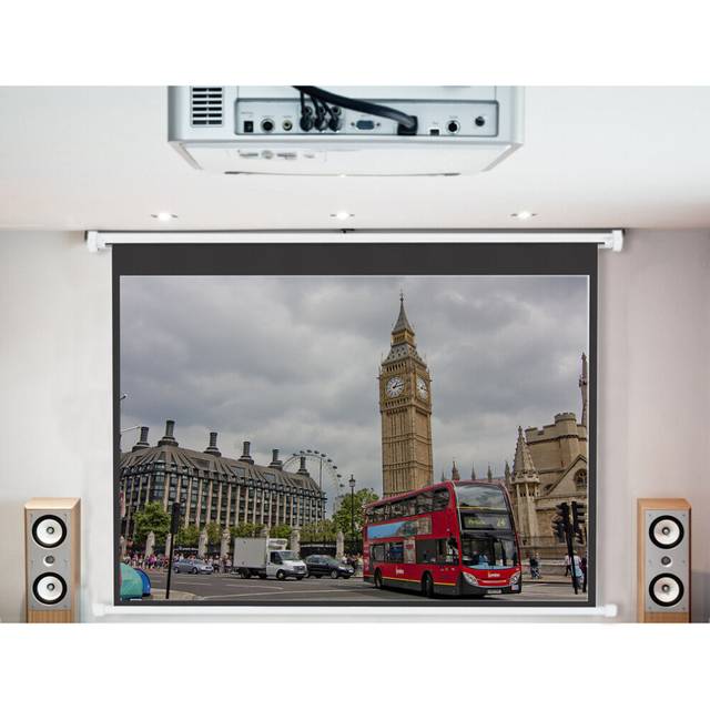 (120 in) Motorized Electric Projector Screen 4:3 16:9 Home Cinema Office Remote HD Remote