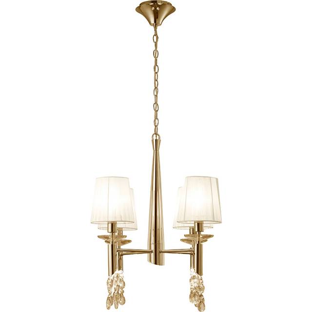 Mantra M3852FG/WS Tiffany Pendant 4+4 Light E14+G9 French Gold White S
