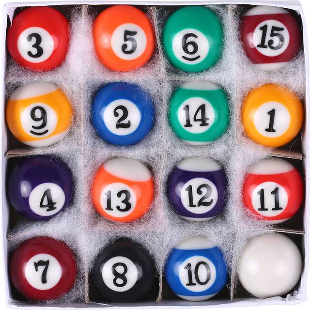 Professional 25MM / 38MM Children Billiards Table Balls Set Resin Small Pool Cue Balls Full Set 16 PCS Mini Billiard balls Set