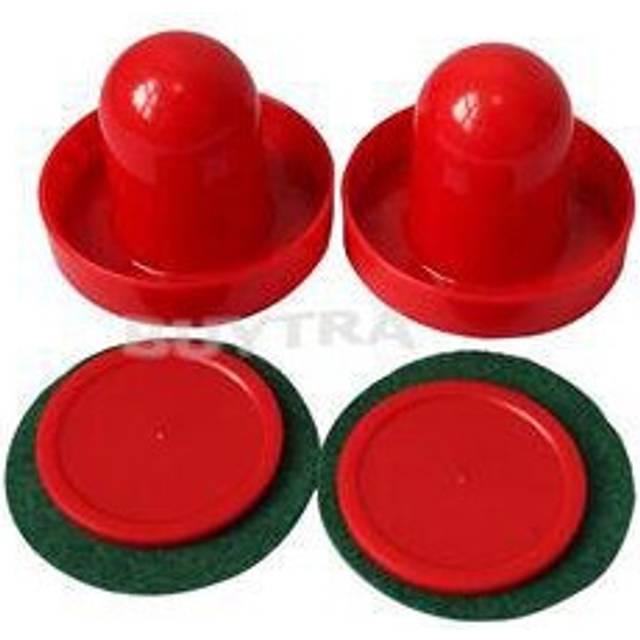 2sets Air Hockey Paddles Pucks Great Goal Handles Pushers Replacement Accessories Game Tables Kids Adult Family Entertainment