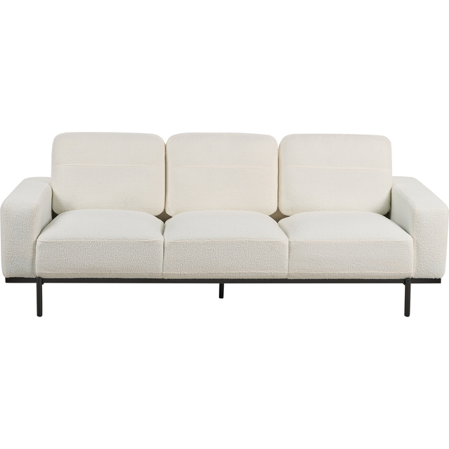 Beliani 3 Seater Sofa Boucle White Sovik, White