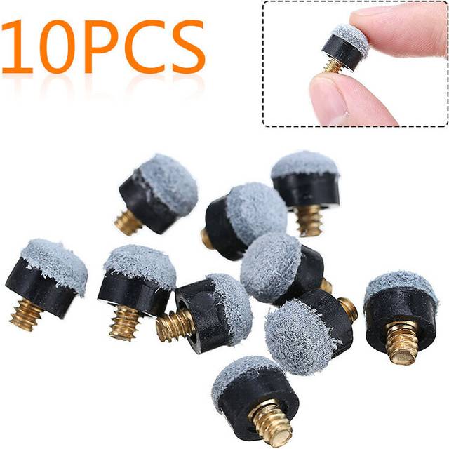 10PCs Screw On Cue Tips Cue Tips For Pool Snooker Billiard Pool Cue Stick Replacement Parts Cue Repair Tool Sports Entertainment