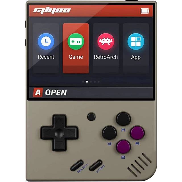 Miyoo Mini Plus handhållen spelkonsol med förvaringsväska, 3,5 tums öppen källa, retrospelkonsol, inbyggt 128 G TF-kort och 15 000 + klassiska spel, stöder WiFi