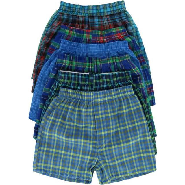 Fruit of the Loom Boy&#39;s Tartan Plaid Boxers Assorted (7 Pack) - (Small)