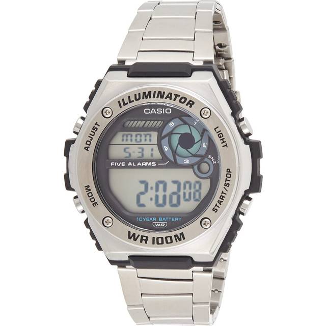 CASIO Quartz Waterproof Sports Mens SilverGray Digital - Free