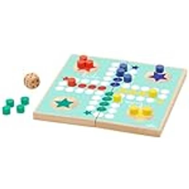 moses. Ludo, barnlek för hemmet och på språng, utomhus brädspel med magnetlås att ta med, tidlös spelklassiker för barn från 4 år
