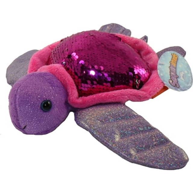 Sequinimals Sequin Sea Turtle Plush Stuffed Animal Reversible Sequins Hot Pink & Silver